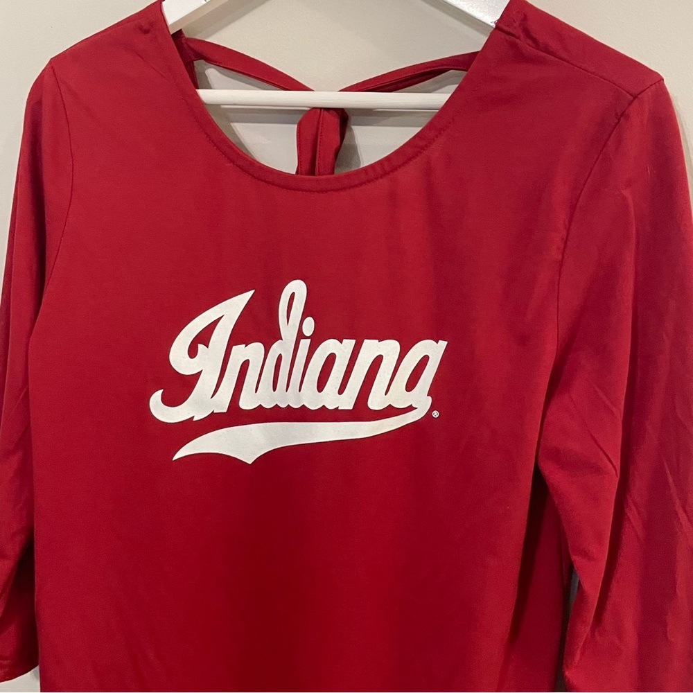 IU Indiana University Hoosiers Tie Back Shirt Red Size Large - Picture 2 of 5